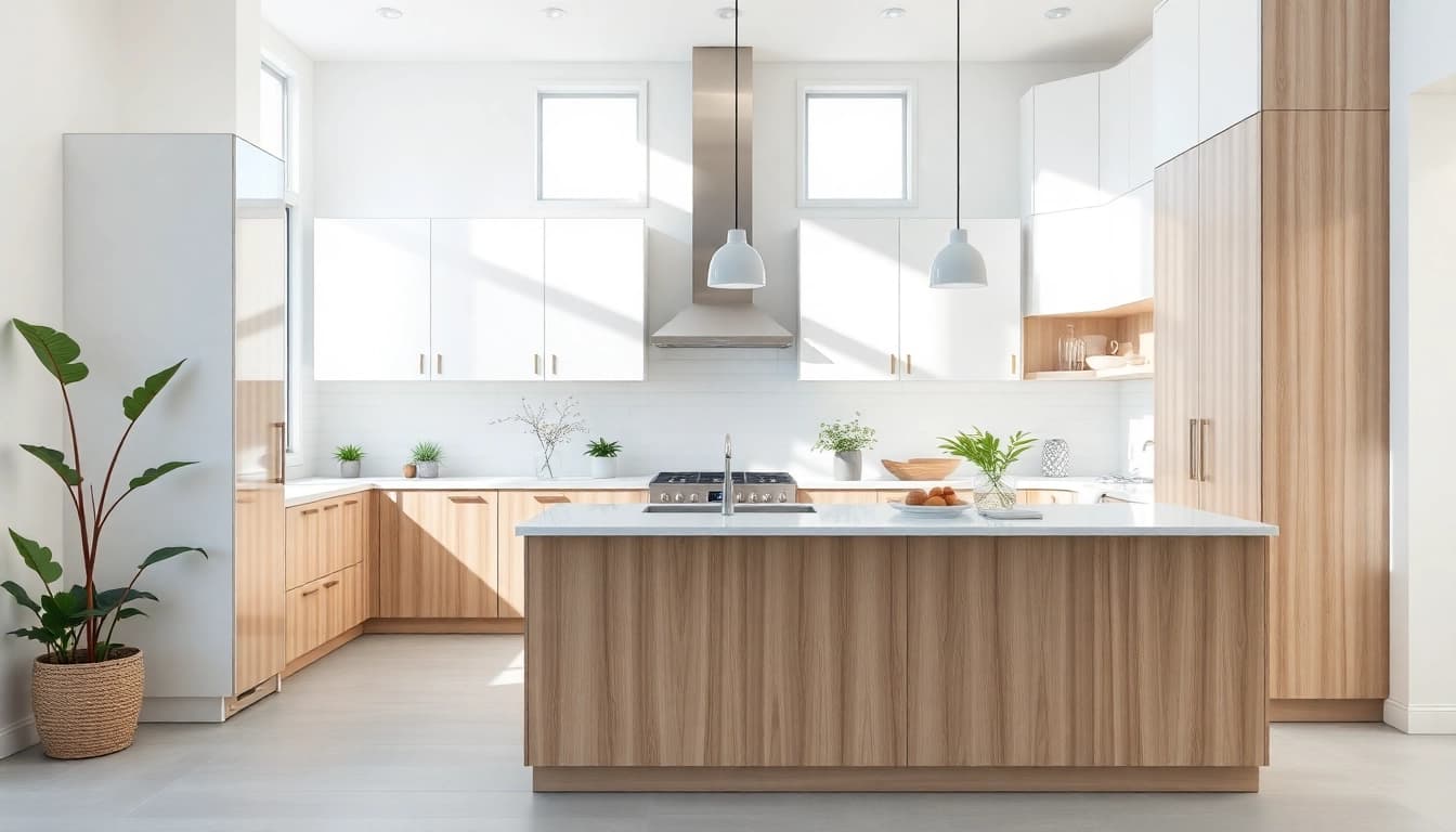 Cabinet Refacing Clearwater FL with beautifully modern cabinets, enhancing kitchen aesthetics.