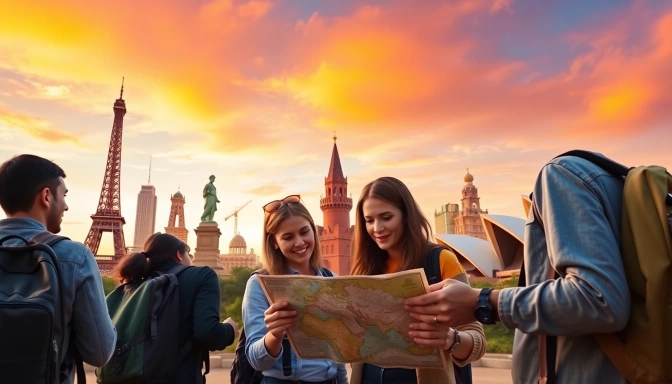 Experience the thrill of planning round the world destinations with iconic landmarks.