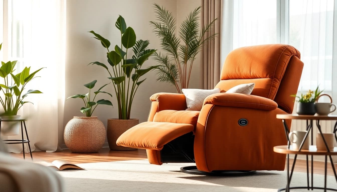 Enjoying a relaxing afternoon in a reclining lift chair that combines comfort and style.