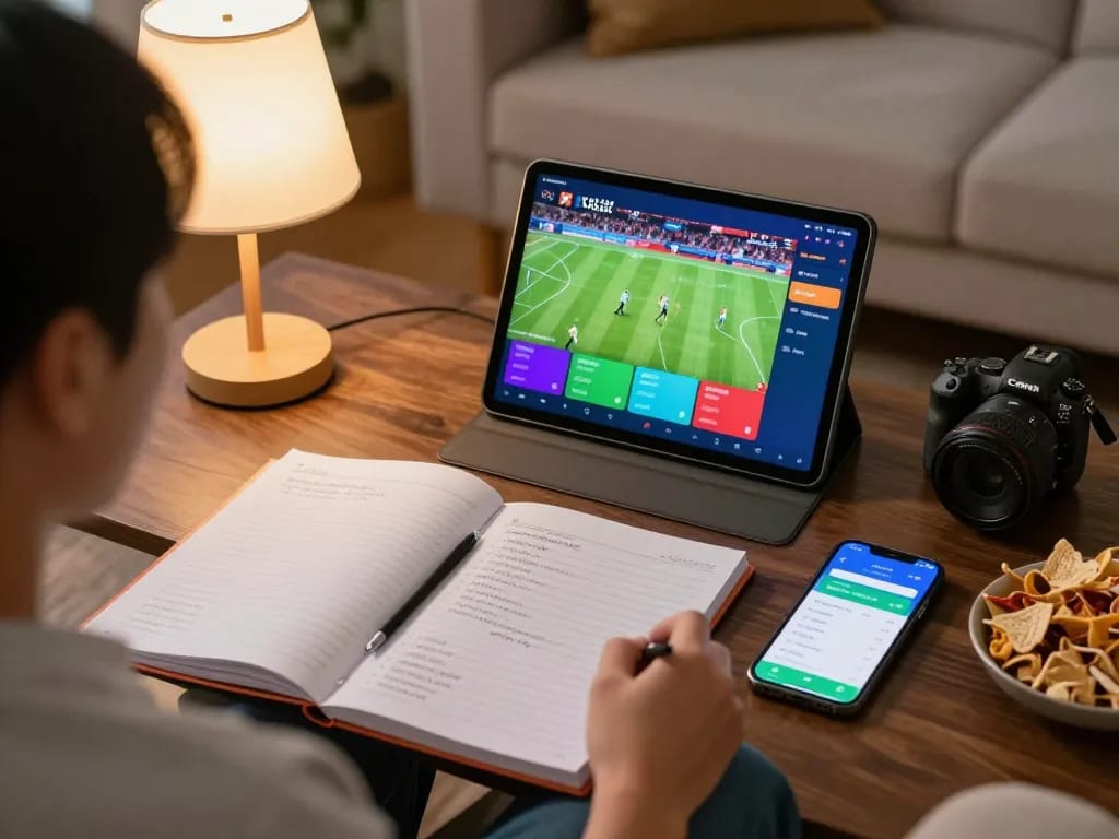 Xoilac TV user enjoying live football streaming on a tablet, showcasing engaging online sports betting.