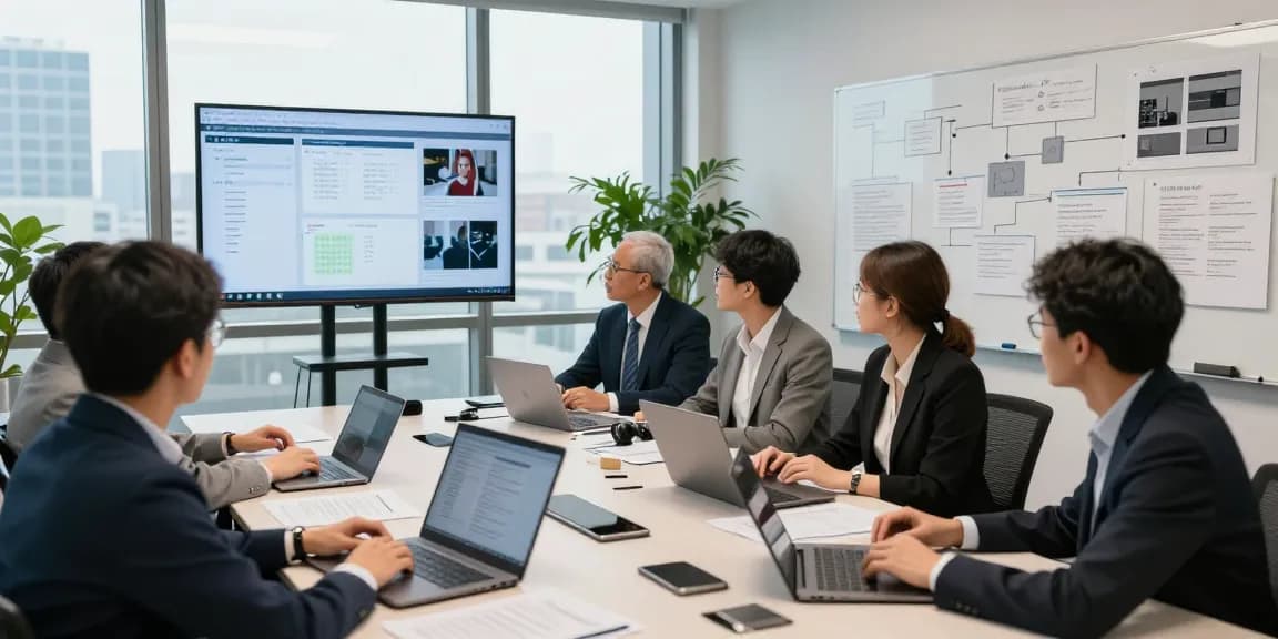 Auditors collaborating in a modern forensic auditing conference room at aafikotaserang.org