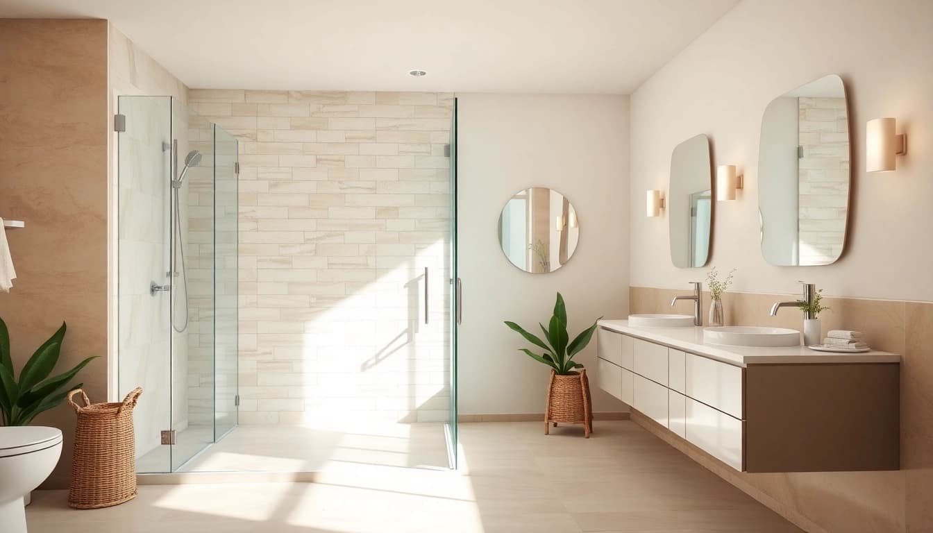 Enhance your spa experience with elegant showers that blend modern design and serenity.
