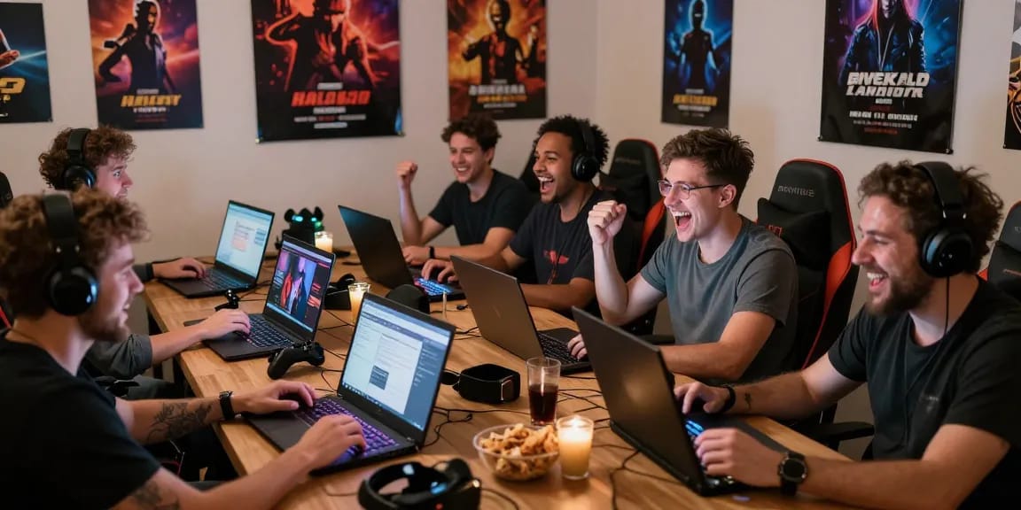 Players enjoying interactive porn games html in a cozy gaming space.