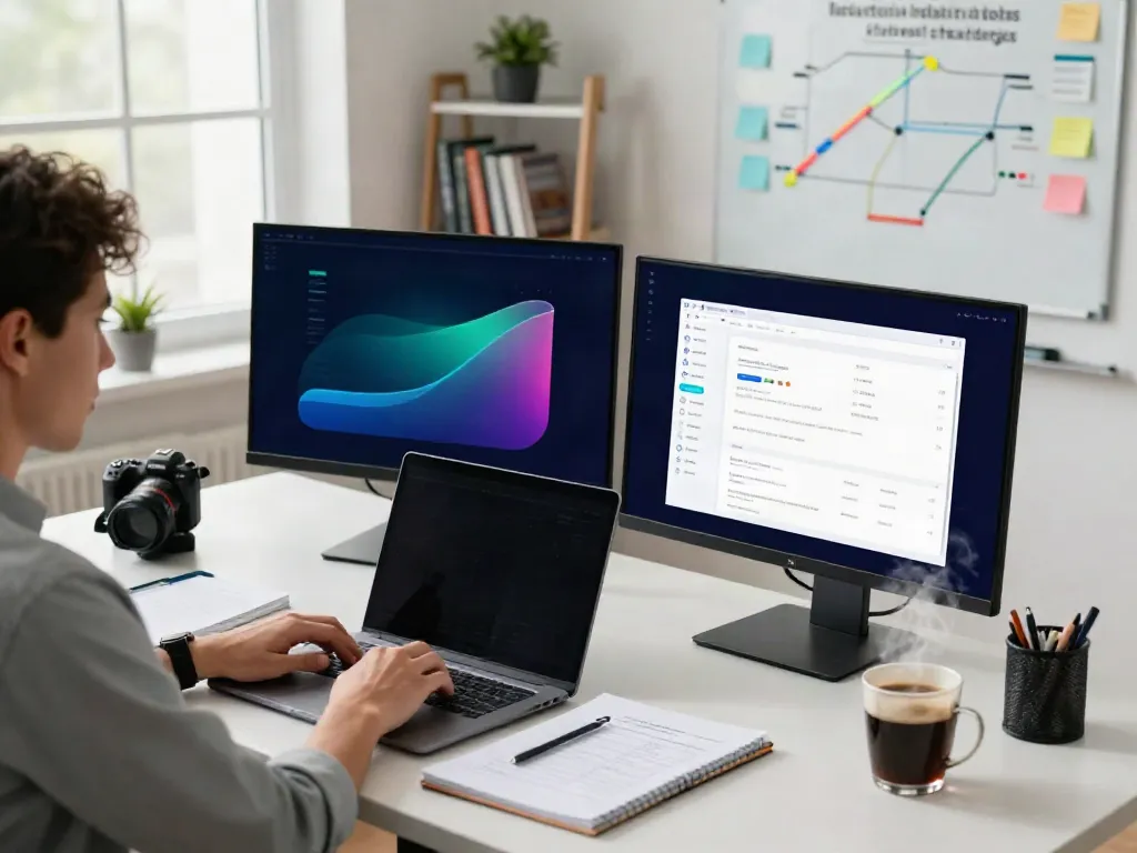 Marketer optimizing instant indexing strategies in a digital workspace