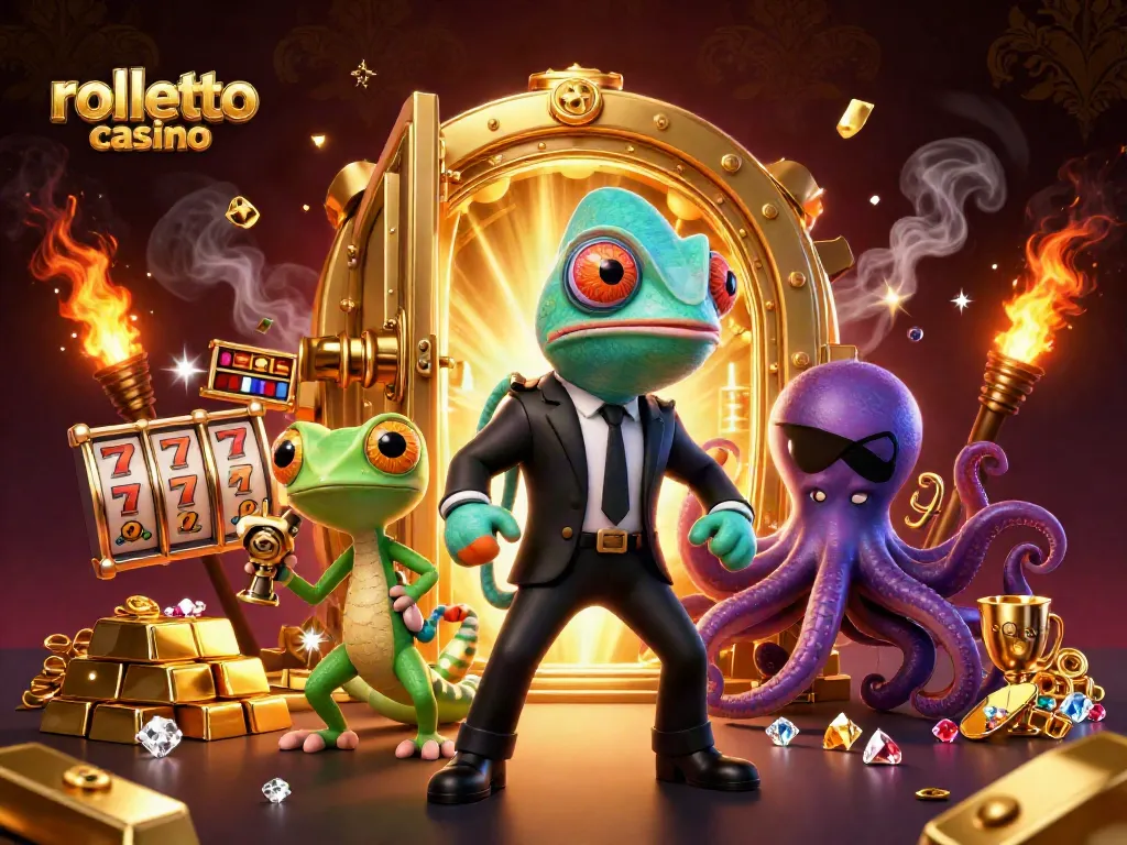 Engage at rolletto casino with a thrilling 3D illustrated adventure featuring rich slot games and characters.