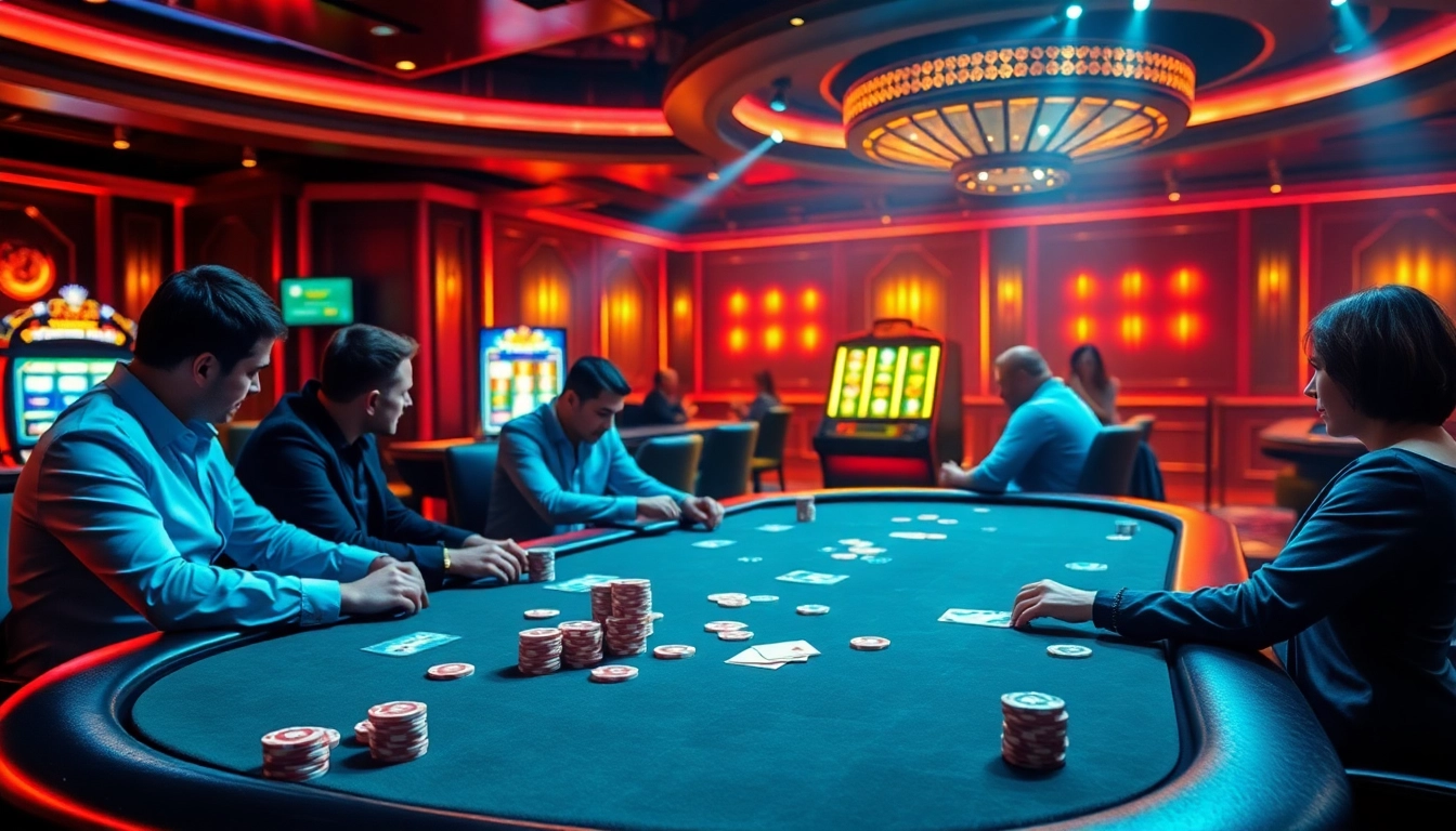 Experience thrilling gameplay at http://febet7.club/ with an exciting poker scene showcasing professional gamblers.