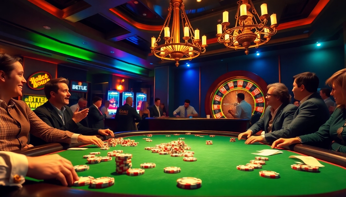 Players engage at an 88xx-themed high-stakes poker table with vibrant chips and roulette.