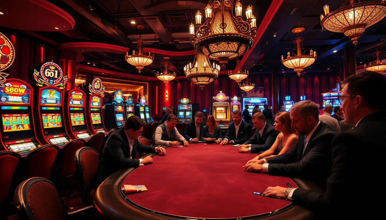 Experience high-stakes gameplay at 68VIP casino tables, featuring vibrant lights and luxury.
