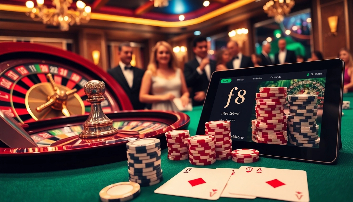 Engage in high-stakes gambling excitement at https://f8bet.me/, showcasing roulette and poker action.