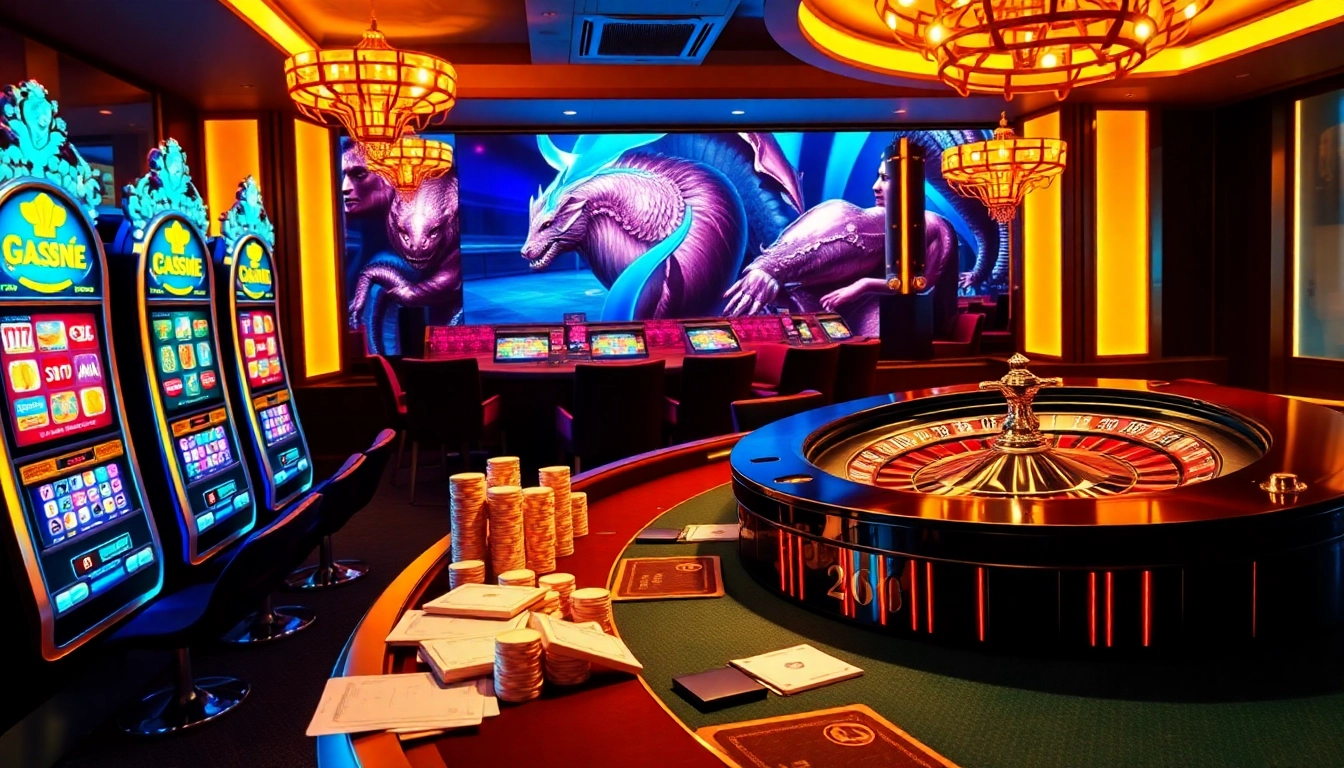 Engaging players at Nhà Cái 68VIP with vibrant slot machines and exciting gambling action.