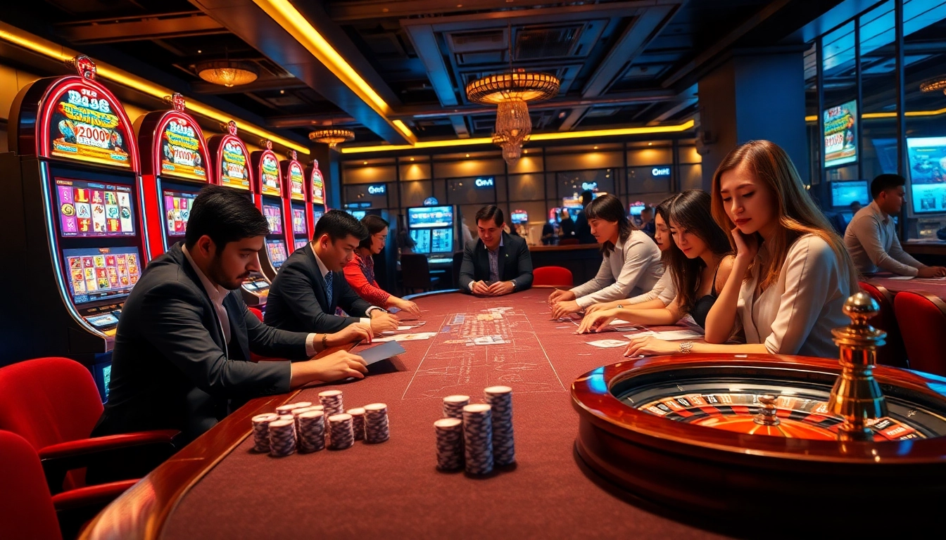 Experience excitement with pg88 com as players celebrate winning at luxury casino tables featuring slots and roulette.