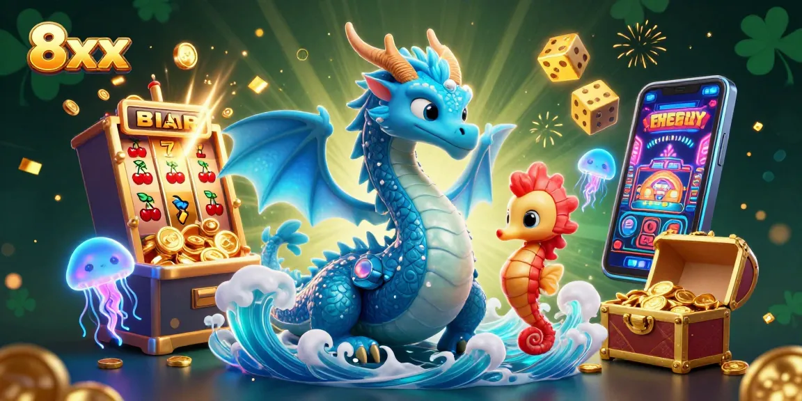 Experience thrilling wins at 8xx online casino with a dazzling jackpot scene featuring vibrant characters and games.
