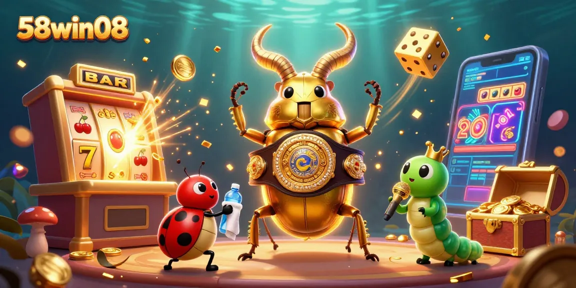 Engage with thrilling experiences at 58win08, a vibrant 3D casino showdown featuring a beetle champion.